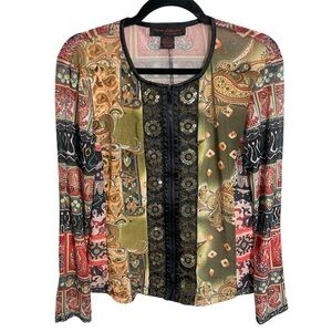 Pleats Collection by Pings Imports Zip BOHO top *As Is*